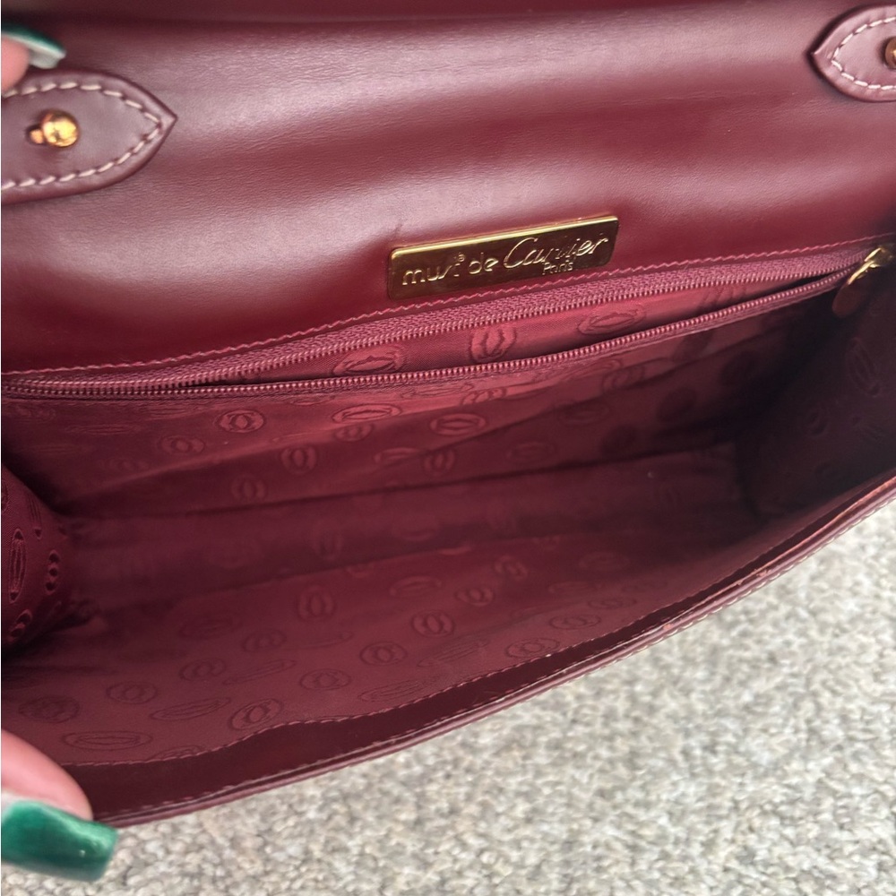 Cartier Women's Burgundy Leather Crossbody Bag Set - Picture 9 of 12